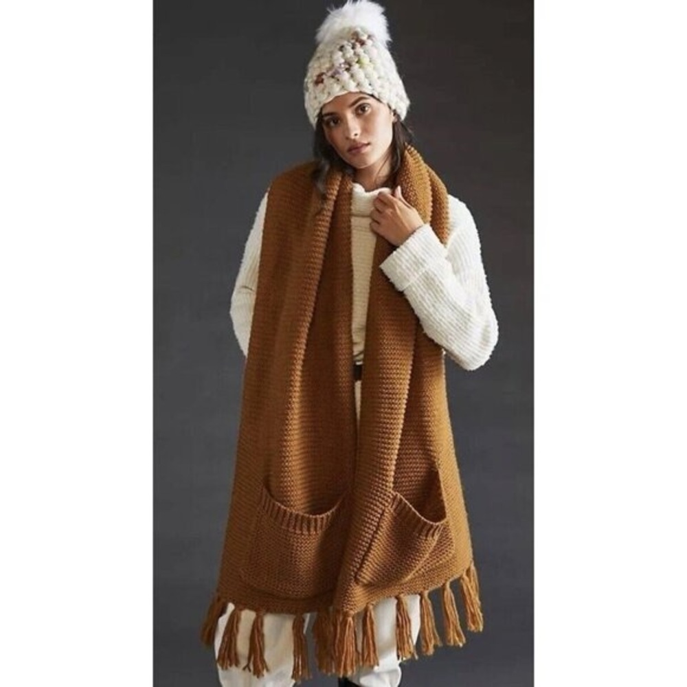Anthropologie Fringed Pocket Scarf